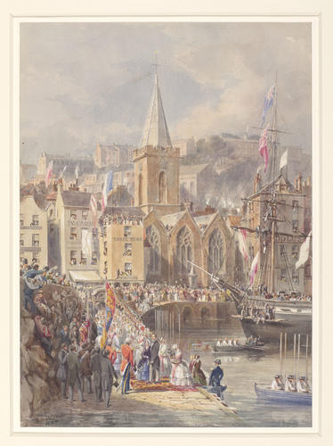 Queen Victoria and Prince Albert landing at St Pierre, Guernsey Queen Victoria and Prince Albert landing at St Pierre, Guernsey