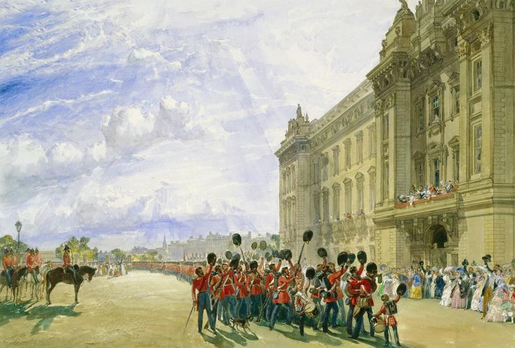 The return of the Guards from the Crimea, outside Buckingham Palace, 9 July 1856