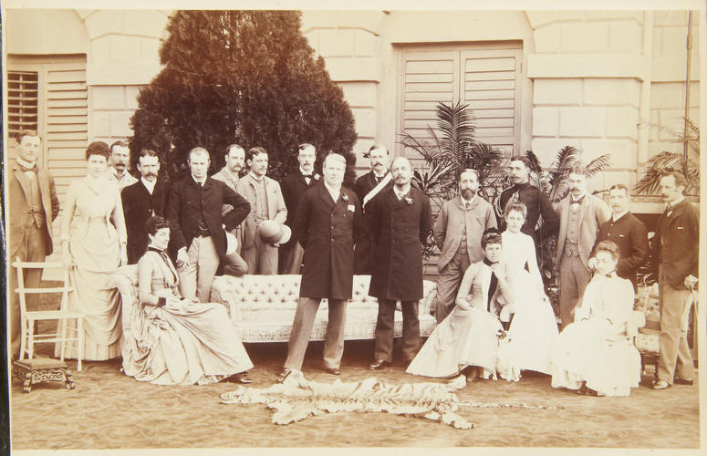 Group photograph including Lord Connemara and the Viceroy possibly in Madras, India. [Album: Photographic Portaits vol. 5/63 1875-1889]