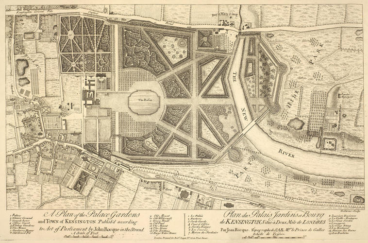 Plan du Palais, Jardin et Bourg de Kensington