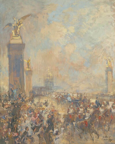 King George V and Queen Mary in Procession in Paris, 21 April 1914