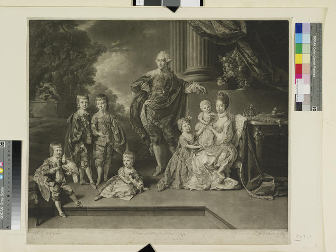 [George III and Queen Charlotte with their six eldest children]