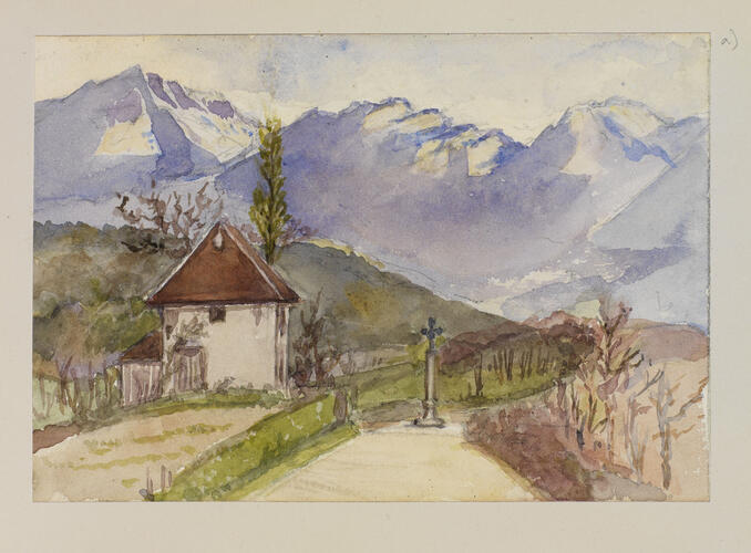 Master: SKETCHES BY QUEEN VICTORIA II
Item: Cross in an Italian landscape