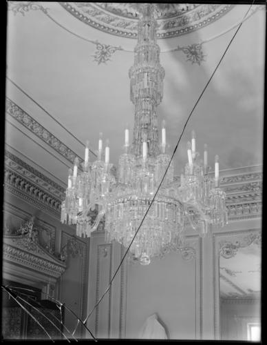 Glass plate negative of chandelier Glass plate negative of chandelier
