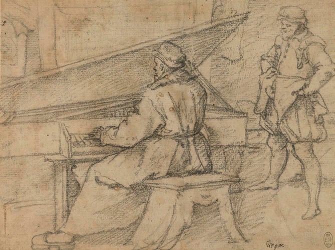 Anton Francesco Doni at the harpsichord Anton Francesco Doni at the harpsichord