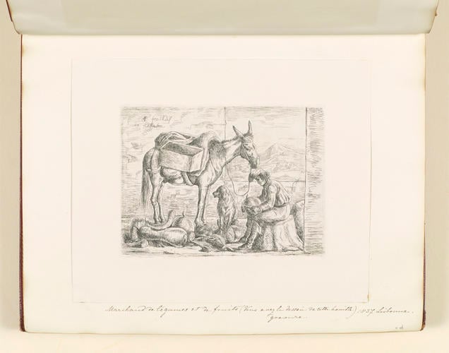 Master: Collection of Etchings done by Ferdinand King of Portugal, 1840.
Item: A fruit and vegetable seller
