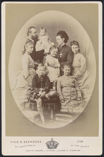 The Prince and Princess of Hesse, with Princesses Victoria, Elizabeth and Irene, Prince Ernest Louis, Princess Alix and Princess Marie