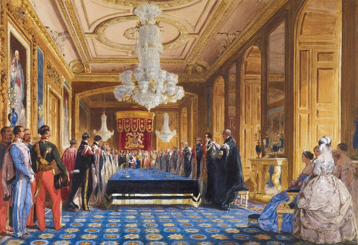 Queen Victoria investing Napoleon III with the Garter