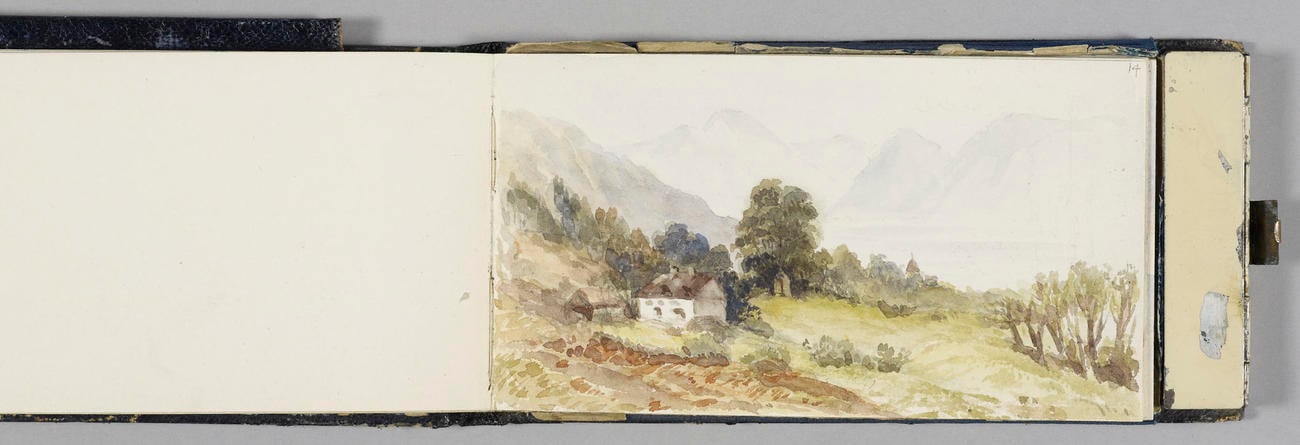 Master: Queen Alexandra's Sketchbook 1884-89
Item: A house by a lake