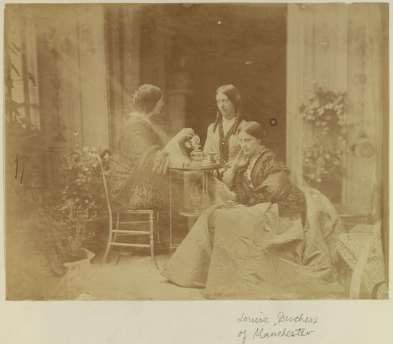 Louise, Duchess of Manchester and two unknown ladies Louise, Duchess of Manchester and two unknown ladies