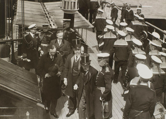 Gentlemen on the deck of a yacht in the Bay of Reval, 1908 Gentlemen on the deck of a yacht in the Bay of Reval, 1908