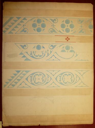 St Mildred's church, Whippingham: designs for the border below the rafters St Mildred's church, Whippingham: designs for the border below the rafters