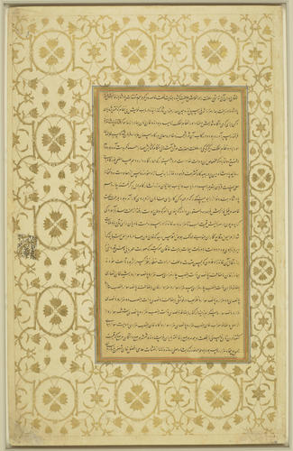 Master: Padshahnamah پادشاهنامه (The Book of Emperors)
Item: Shah-Jahan honouring Prince Awrangzeb at Agra before his wedding (27 April 1637) Master: Padshahnamah پادشاهنامه (The Book of Emperors)
Item: Shah-Jahan honouring Prince Awrangzeb at Agra before his wedding (27 April 1637)