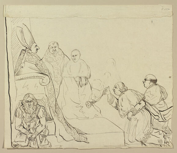 Ecclesiastics gathered around a bishop