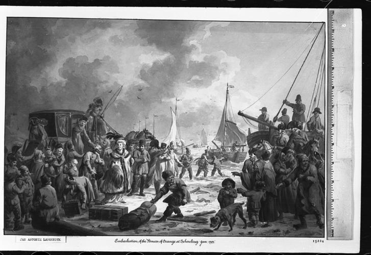 Embarkation of the Princess of Orange at Scveneningen. Jan 1795 Embarkation of the Princess of Orange at Scveneningen. Jan 1795