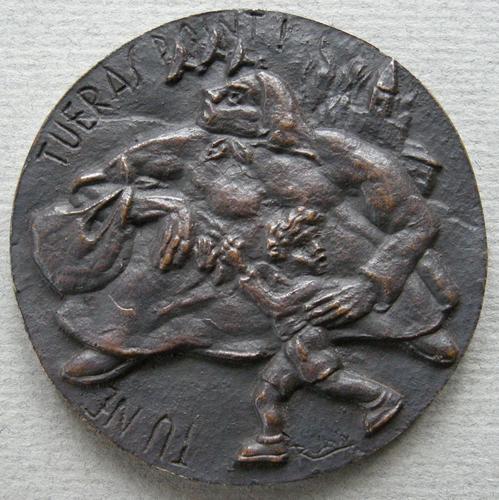 Belgium. Uniface patiotic medal commemorating the destruction of Belgian cities during the First World War Belgium. Uniface patiotic medal commemorating the destruction of Belgian cities during the First World War