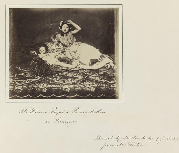 Victoria, the Princess Royal and Prince Arthur as 'Summer' Victoria, the Princess Royal and Prince Arthur as 'Summer'