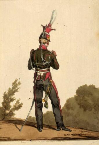 French Army. Trumpeters, Lancers, Garde Royale, 1817