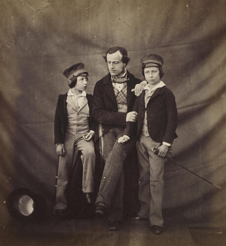 'Prince Alfred and the Prince of Wales with their tutor, Mr. Gibbs'