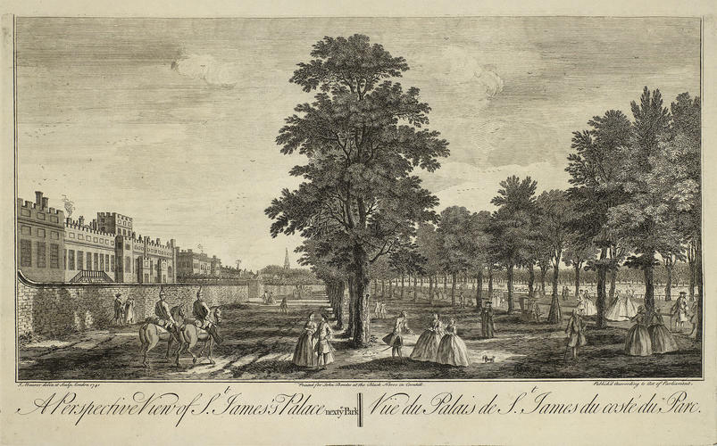 Perspective view of St James's Palace next the Park Perspective view of St James's Palace next the Park