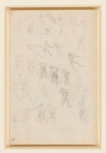 Recto: Studies of men in action. Verso: Studies of men in action Recto: Studies of men in action. Verso: Studies of men in action