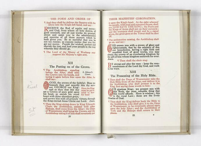 The Form and order of the service that is to performed and of the ceremonies that are to be observed in the Coronation of Their Majesties King George V and Queen Mary in the Abbey Church of S. Peter Westminster. . . 22nd day of June, 1911