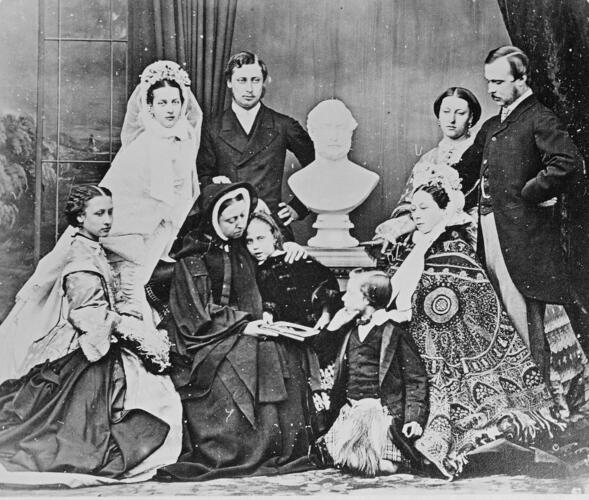 Family portrait with bust of Prince Albert