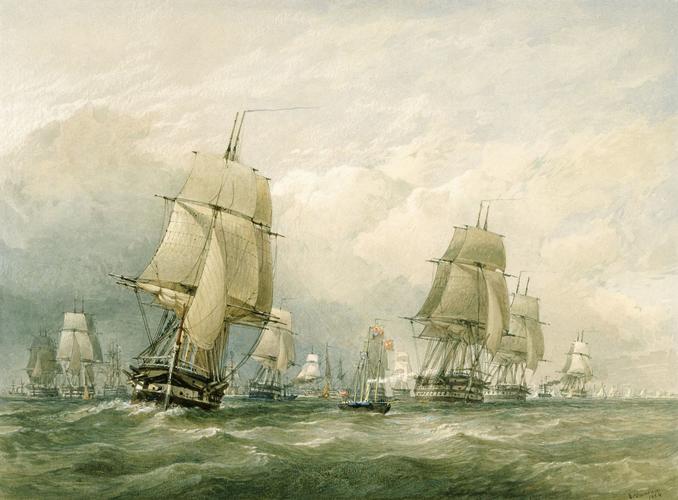 The fleet sailing from Spithead, 11 March 1854