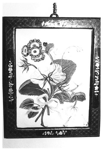 Flower piece with white ribbon Flower piece with white ribbon