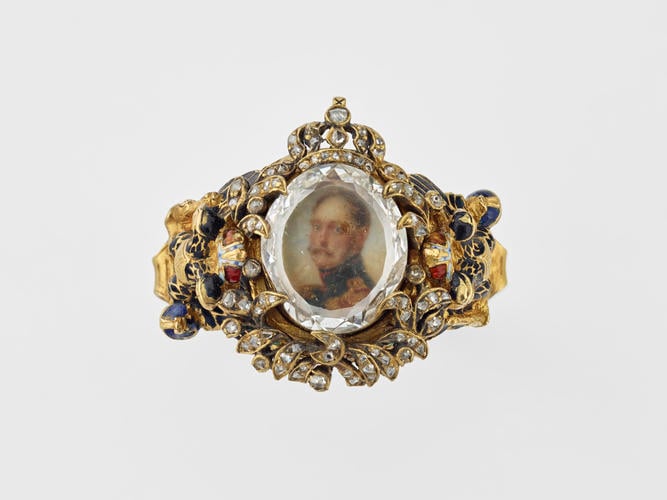 Presentation ring with a miniature of Emperor Nicholas I (1796-1855)