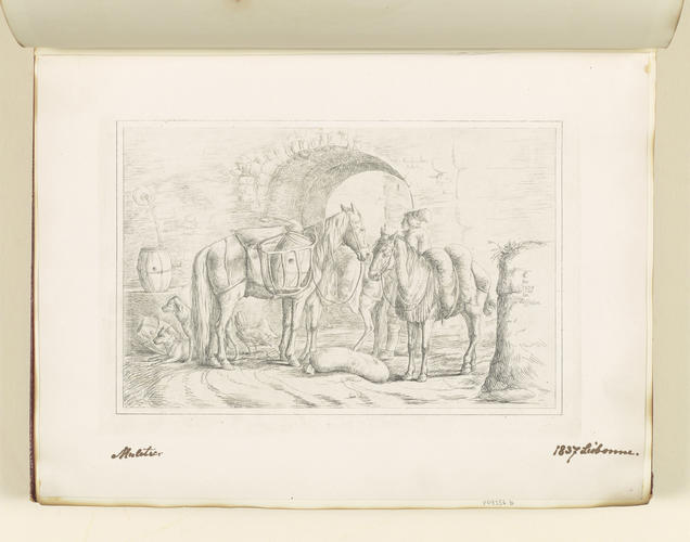 Master: Collection of Etchings done by Ferdinand King of Portugal, 1840.
Item: A man loading up goods