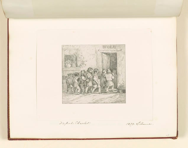 Master: Collection of Etchings done by Ferdinand King of Portugal, 1840.
Item: Children going to school