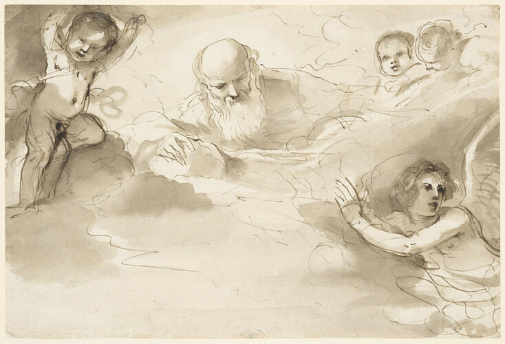 God the Father with an angel and three putti