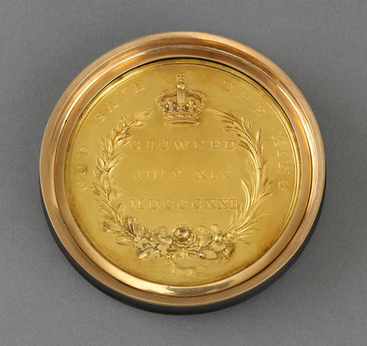 Box with George IV (1762-1830) coronation medal