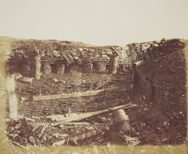 Interior of the Barracks Battery. [Crimean War photographs by Robertson]