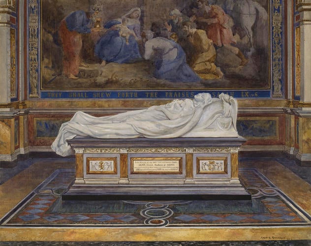 Frogmore: interior of the Royal Mausoleum, showing the monument to Princess Alice, Grand Duchess of Hesse, with her daughter, Princess May