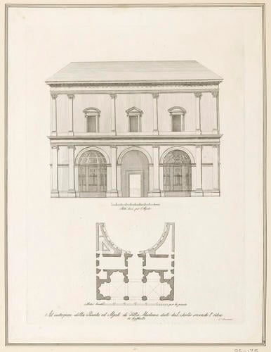 The plan and elevation of Villa Madama