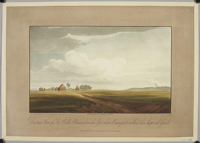Master: Battle of Waterloo. Set of 12 scenes of various parts of the battlefield. 15 June 1815.
Item: Distant View of La Belle Alliance from the Spot where Buonaparte rallied the Imperial Guard Master: Battle of Waterloo. Set of 12 scenes of various parts of the battlefield. 15 June 1815.
Item: Distant View of La Belle Alliance from the Spot where Buonaparte rallied the Imperial Guard