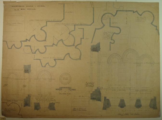 St Mildred's church, Whippingham: chancel detail drawing no. 4