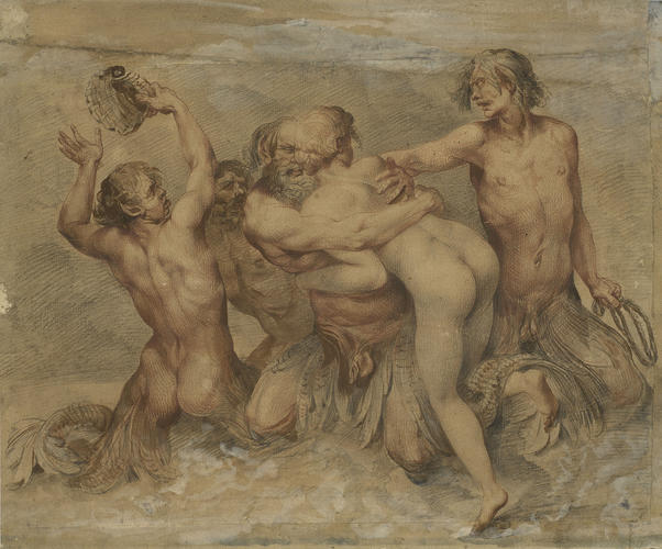 A woman being seized by a sea-god A woman being seized by a sea-god