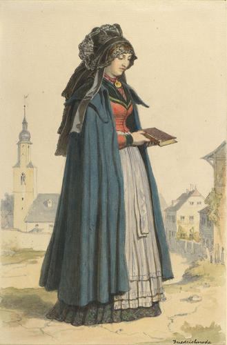 Woman from Friedrichroda, carrying a book Woman from Friedrichroda, carrying a book