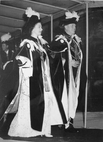 HM the Queen with King Olav of Norway, 1962