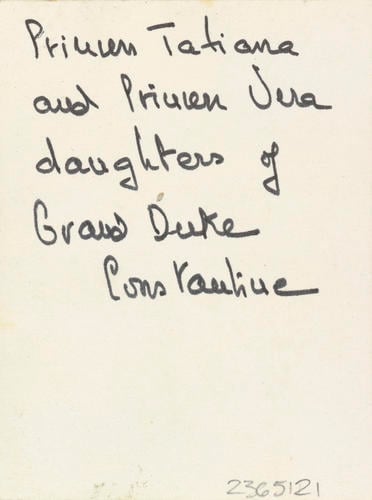 Princess Tatiana Constantinovna and Princess Vera Constantinovna