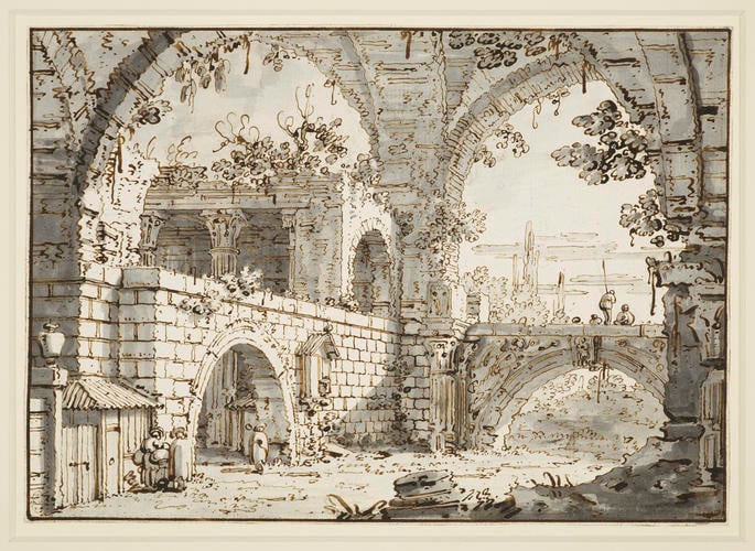 A capriccio with the Arco dei Pantani in Rome