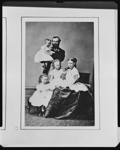 Prince and Princess Louis of Hesse with their three daughters, July 1867 [in Portraits of Royal Children Vol. 11 1867-68]