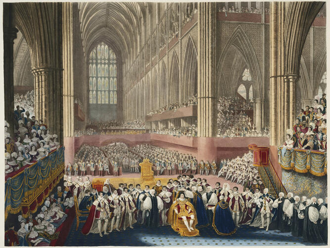 Coronation of George IV in Westminster Abbey. 19 July 1821