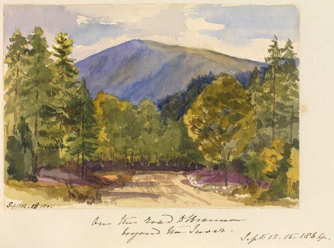 Master: SKETCHES FROM NATURE V. R. 1862 TO 1866
Item: On the road to Braemar beyond the Inver