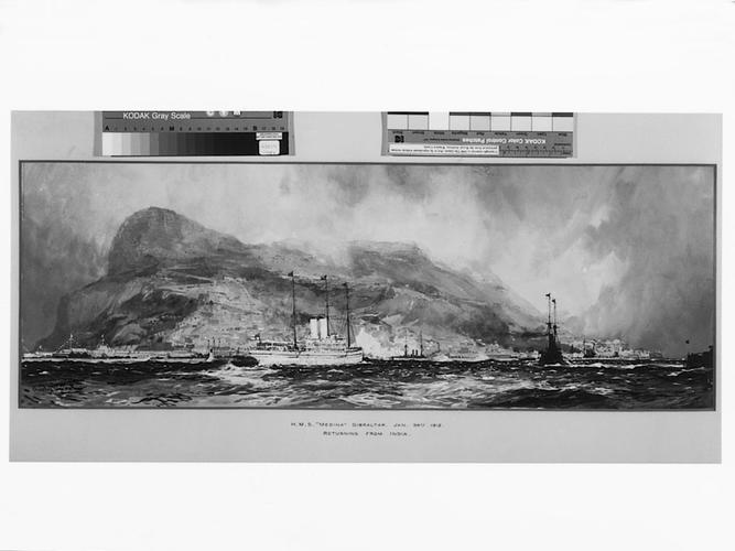 HMS Medina, Gibraltar, 30 Jan 1912, returning from India HMS Medina, Gibraltar, 30 Jan 1912, returning from India