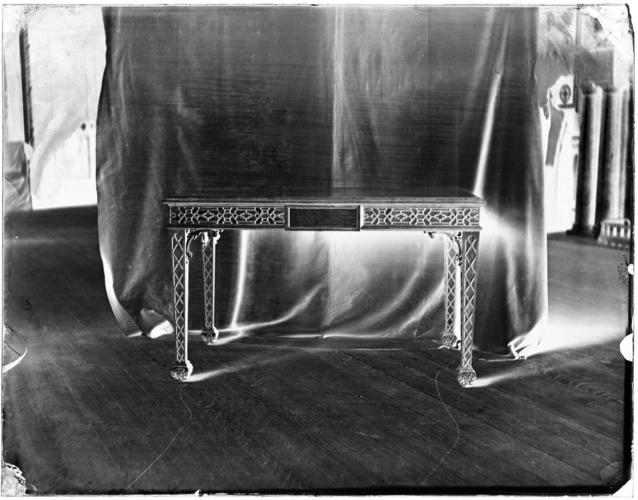 Glass plate negative of a desk Glass plate negative of a desk