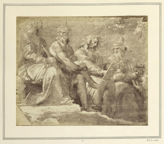 Four Biblical figures seated on clouds [from 'The Disputa']